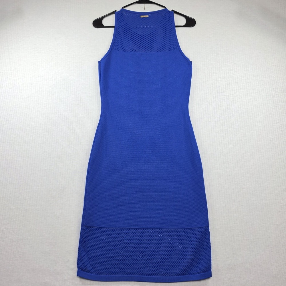 Michael Kors Royal Blue Sleeveless Bodycon Dress Size S Preppy Modern Date Night - Picture 7 of 13